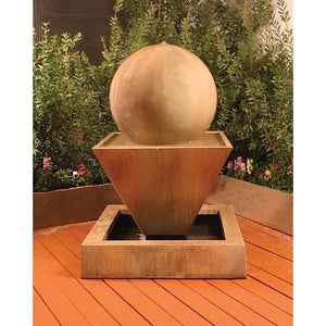 Oblique Fountain With Ball -Outdoor Fountain - Majestic Fountains