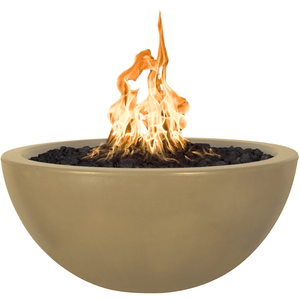 TOP Fires Luna Round Fire Bowl in GFRC Concrete by The Outdoor Plus - Majestic Fountains