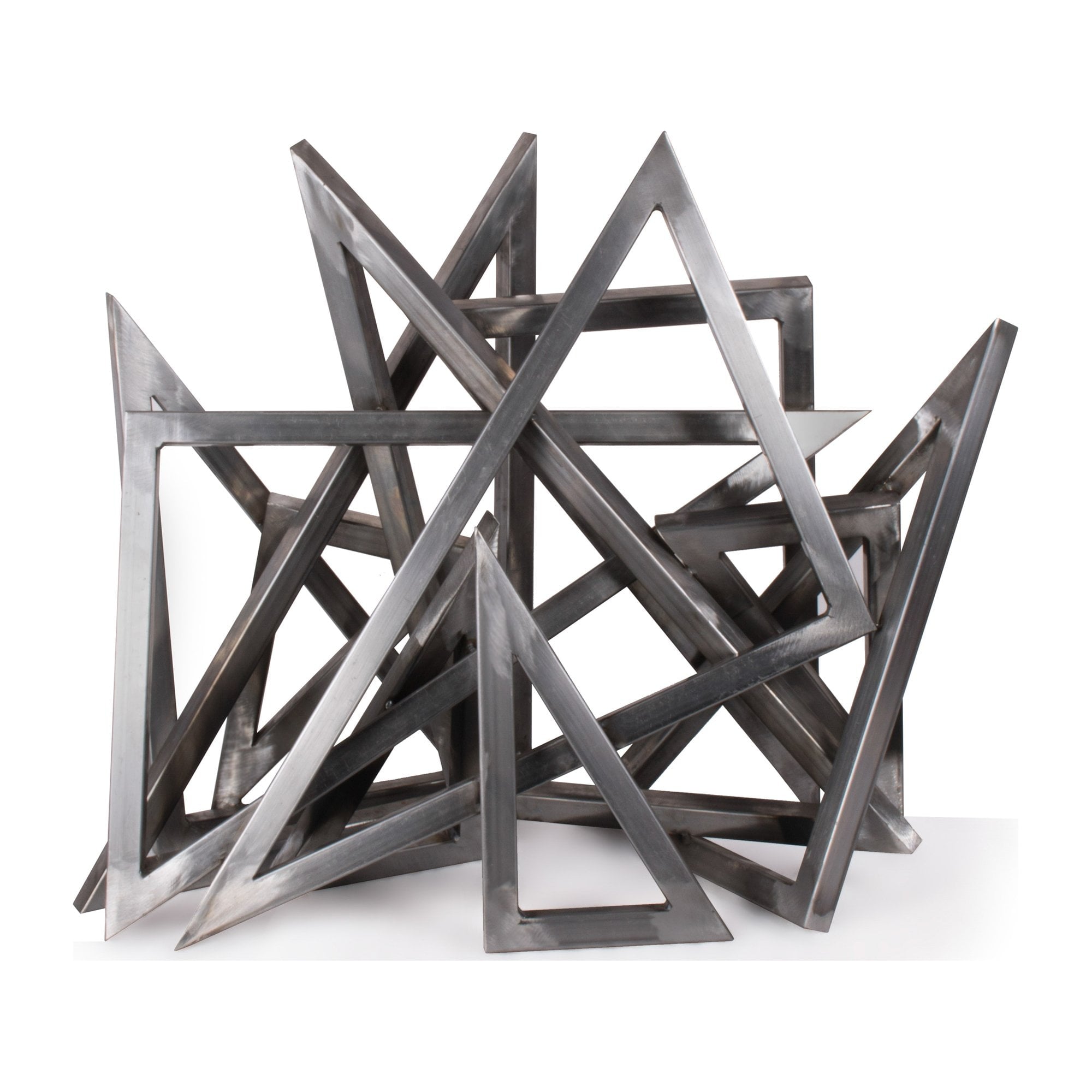 TOP Fires - Steel Triangle Sculpture - Fire Pit Ornament -The Outdoor Plus - Majestic Fountains