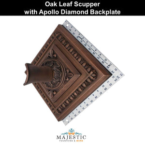 Oak Leaf Scupper with Apollo Backplate (Diamond) - Majestic Fountains