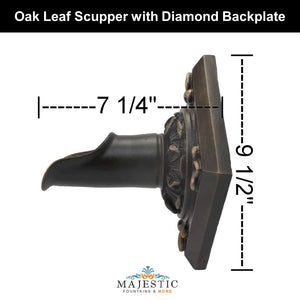 Oak Leaf Scupper with Diamond Backplate - Majestic Fountains