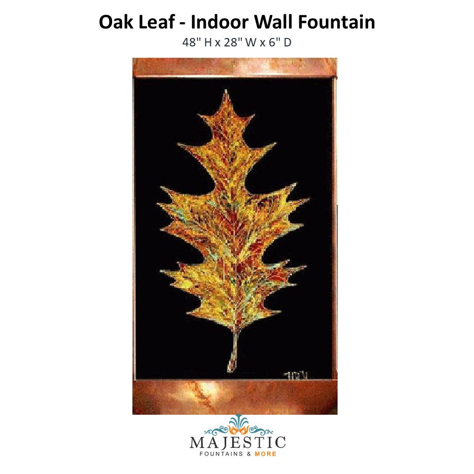 Harvey Gallery Oak Leaf - Indoor Wall Fountain - Majestic Fountains