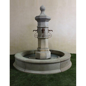 Octavia Concrete Column Outdoor Fountain Only - Majestic Fountains