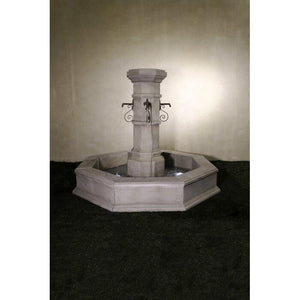 Octavius Concrete Outdoor Courtyard Fountain Kit - Fountain Column, Pond, Pump and Choice of Spouts - Majestic Fountains