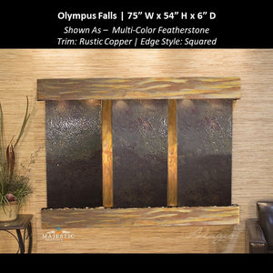 Adagio Olympus Falls - 3 Panel 54"H x 75"W - Indoor Wall Fountain - Majestic Fountains