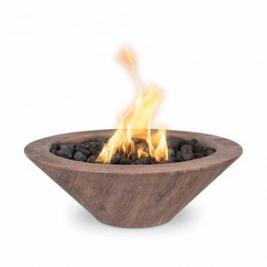 TOP Fires Cazo Round Fire Bowl in Wood Grain by The Outdoor Plus - Majestic Fountains