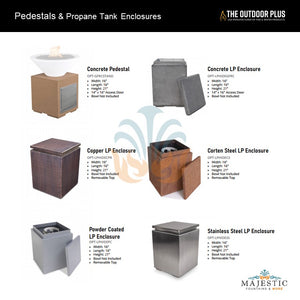 TOP Fires Concrete Pedestal & Propane Tank Enclosure by The Outdoor Plus - Majestic Fountains