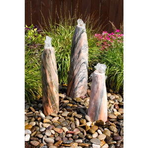 Pink Marble - Triple stone Pillar Fountain Kit - Majestic Fountains