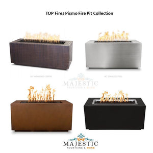 TOP Fires Pismo Rectangle Fire Pit in Powder Coated Steel by The Outdoor Plus - Majestic Fountains