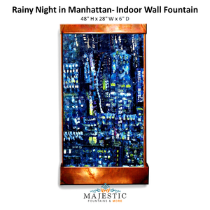 Harvey Gallery Rainy Night in Manhattan  - Indoor Wall Fountain - Majestic Fountains