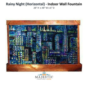 Harvey Gallery Rainy Night (Horizontal) - Indoor Wall Fountain - Majestic Fountains