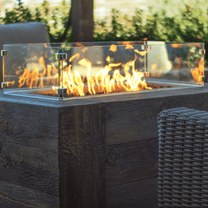 Rectangular Glass Wind Guard by the Outdoor Plus - Majestic Fountains