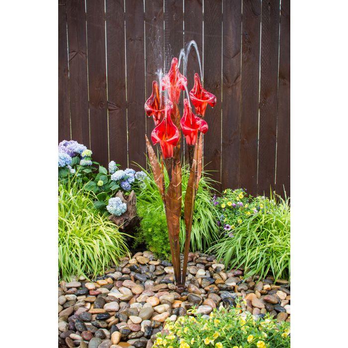 Red Iris Flower- - Majestic Fountains and More