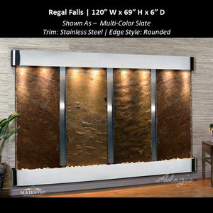 Adagio Regal Falls 10ft Wide 4 panel 69"H x 120"W - Indoor Wall Fountain - Majestic Fountains