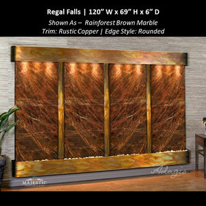Adagio Regal Falls 10ft Wide 4 panel 69"H x 120"W - Indoor Wall Fountain - Majestic Fountains