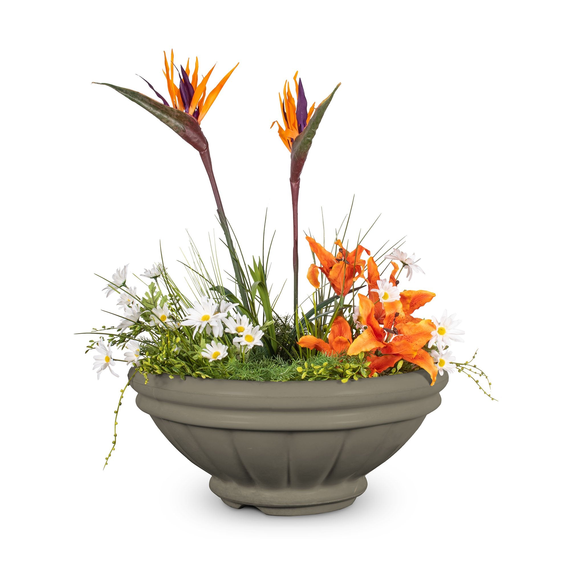 TOP Fires Roma Planter Bowl in GFRC Concrete by The Outdoor Plus - Majestic Fountains