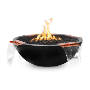 TOP Fires Sedona 4-Way Spill Fire and Water Bowl in GFRC by The Outdoor Plus - Majestic Fountains