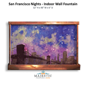 Harvey Gallery San Francisco Nights - Indoor Wall Fountain - Majestic Fountains