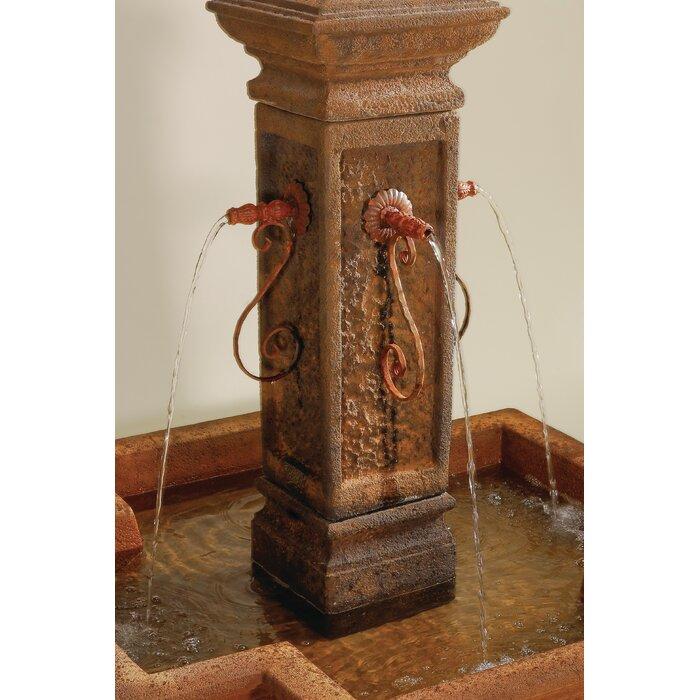 San Martino Concrete  Outdoor Courtyard Fountain With Pond - Majestic Fountains