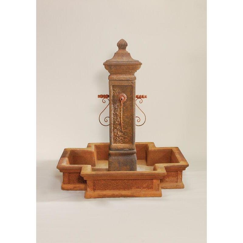 Giannini Garden San Martino Concrete  Outdoor Courtyard Fountain With Basin - 1568 - Majestic Fountains