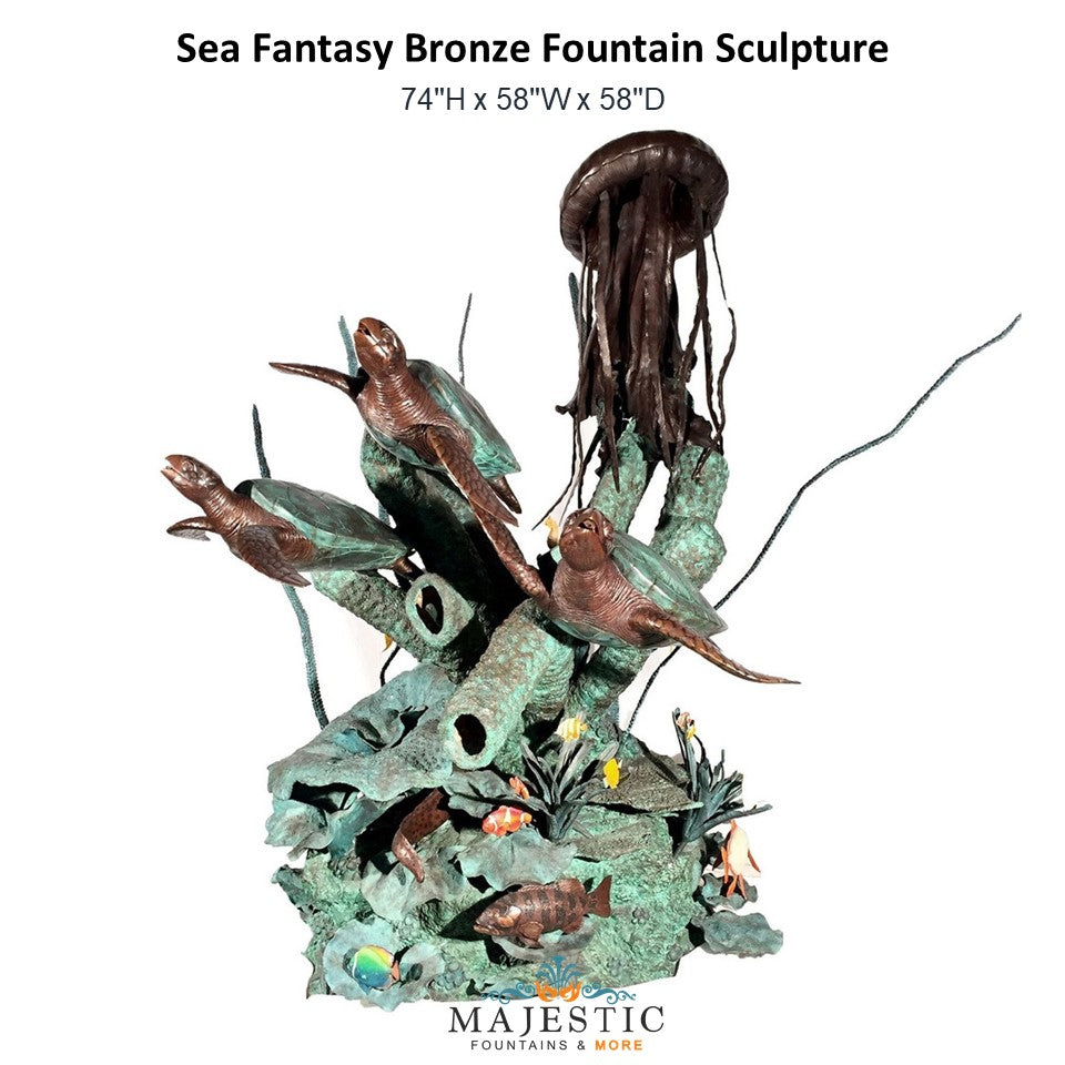 Sea Fantasy Bronze Fountain Sculpture - Majestic Fountains and More