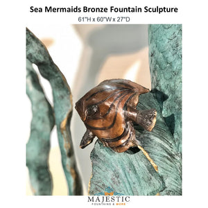 Sea Mermaids Bronze Fountain Sculpture - Majestic Fountains and More