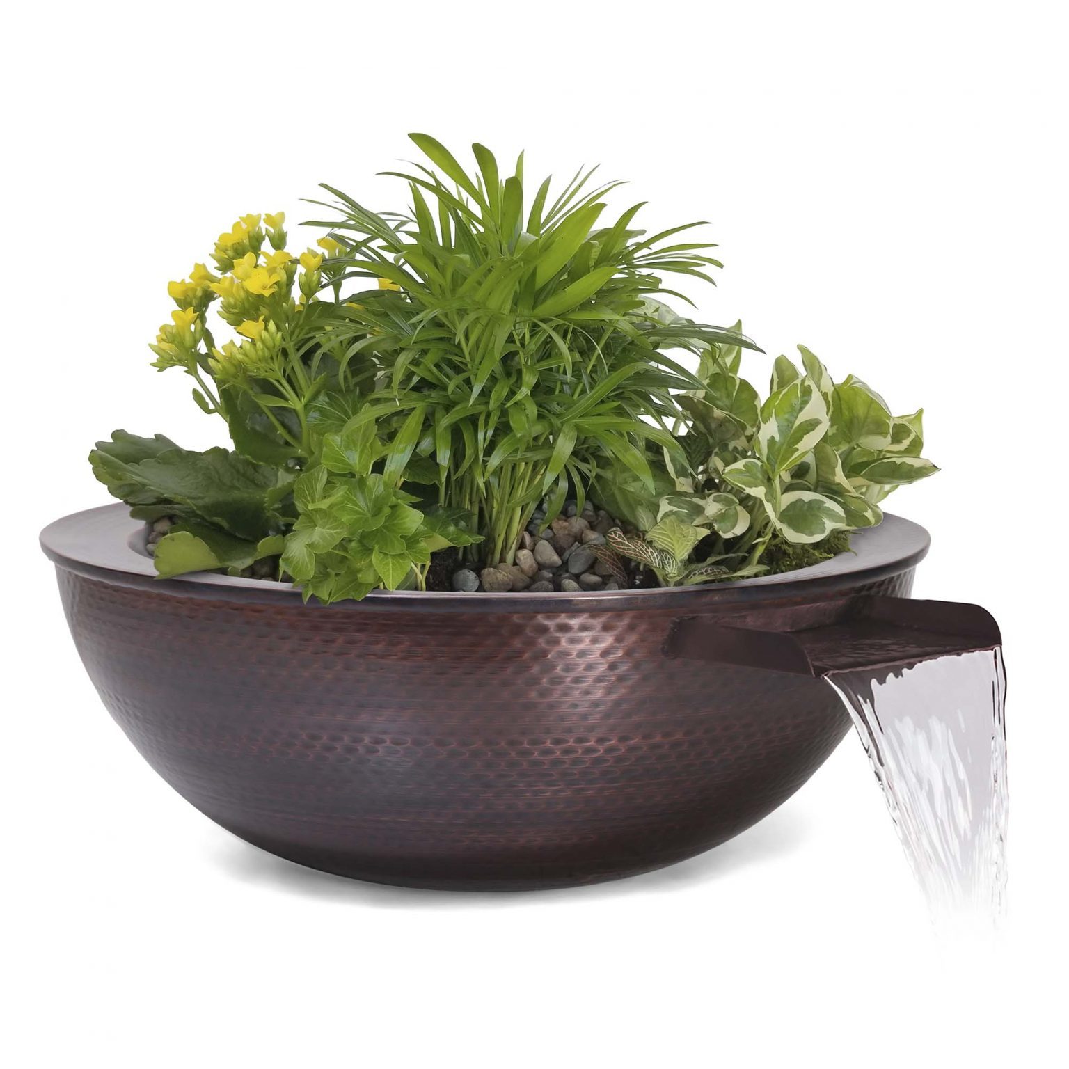 TOP Fires Sedona Planter & Water Bowl in Hammered Copper by The Outdoor Plus - Majestic Fountains