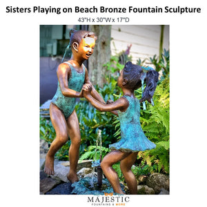 Sisters On Beach Bronze Fountain Sculpture - Majestic Fountains