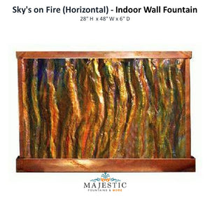 Harvey Gallery Sky's on Fire (horizontal) - Indoor Wall Fountain - Majestic Fountains