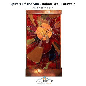 Harvey Gallery Spirals of the Sun - Indoor Wall Fountain - Majestic Fountains