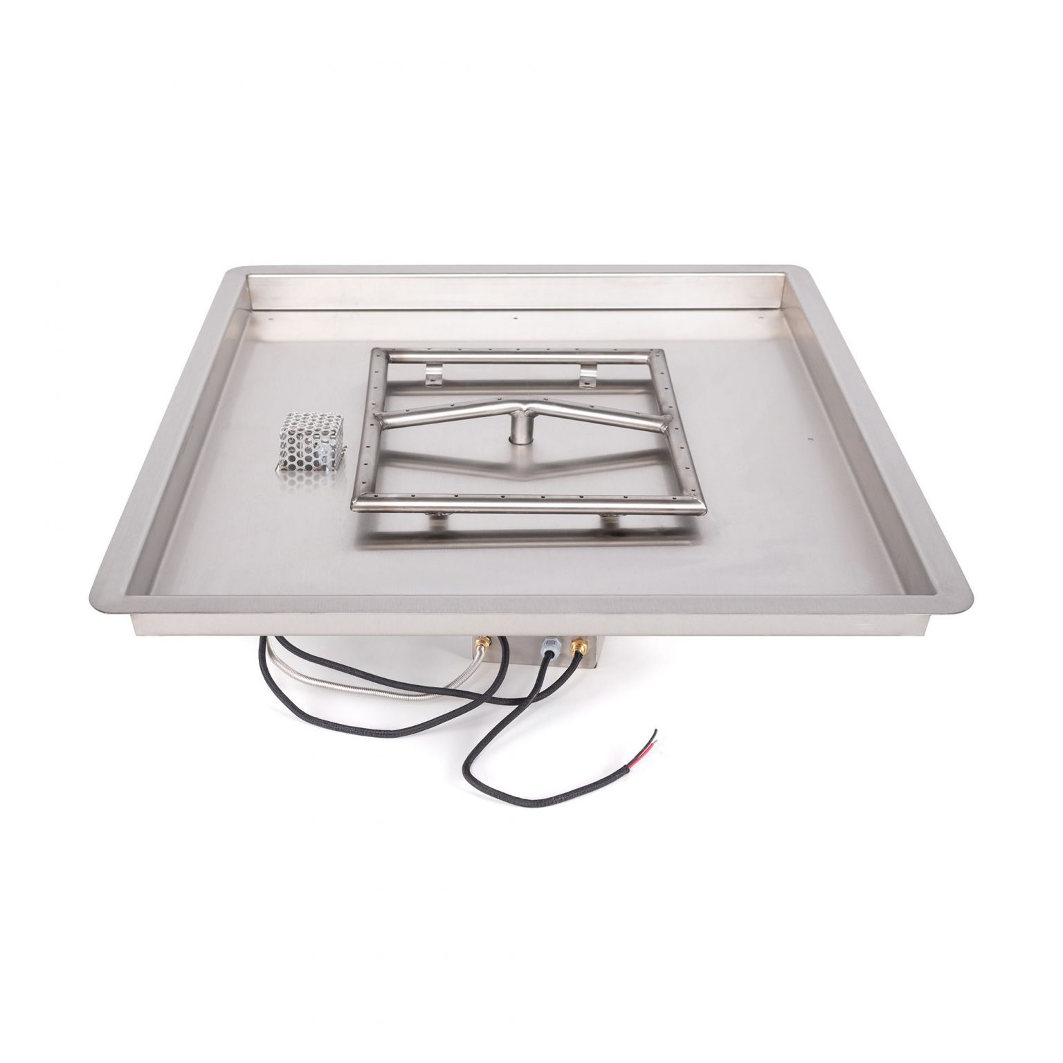 TOP Fires Square Drop-In Pan & Square Burner in Stainless Steel with Electronic Ignition Kit by The Outdoor Plus - Majestic Fountains