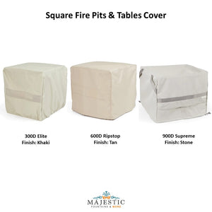 Square Fire Pit Cover in Sizes - Majestic Fountains and More