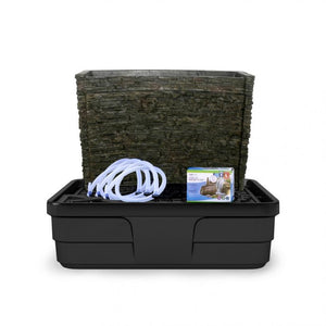 AquaScape Stacked Slate Spillway Wall 32″ Landscape Fountain Kit - Majestic Fountains