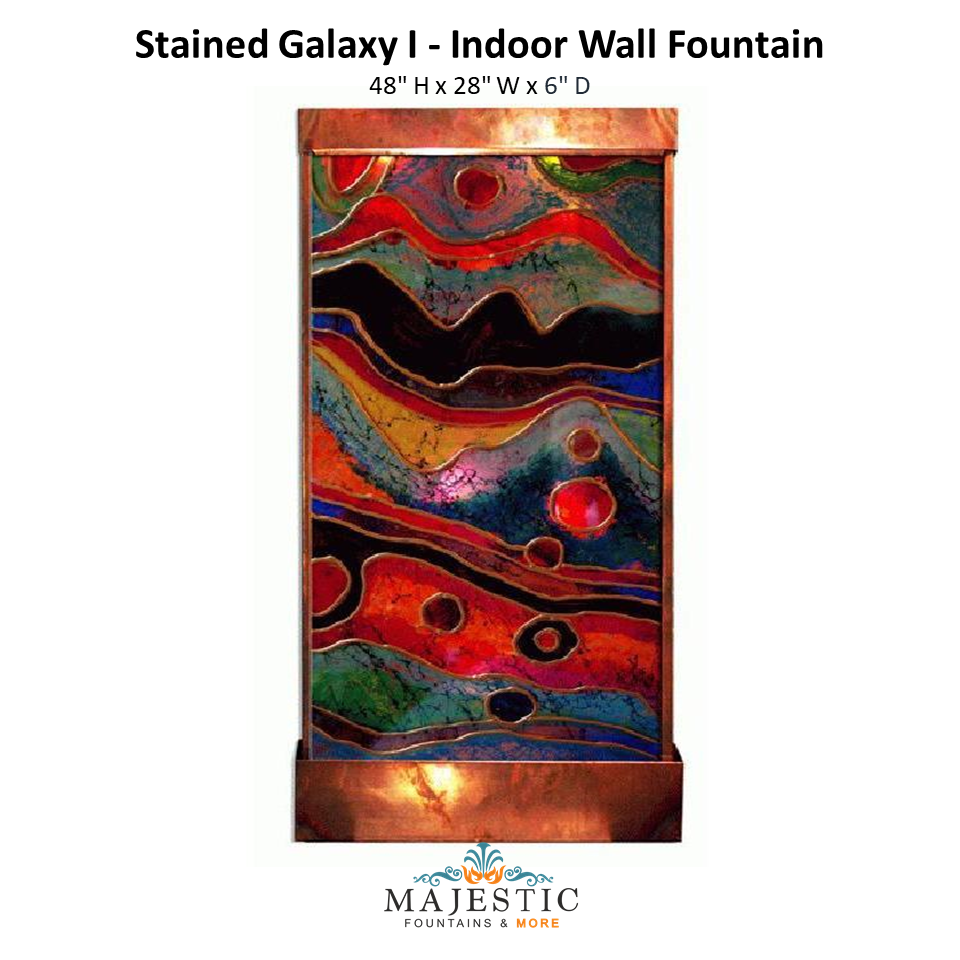 Harvey Gallery Stained Galaxy I - Indoor Wall Fountain - Majestic Fountains