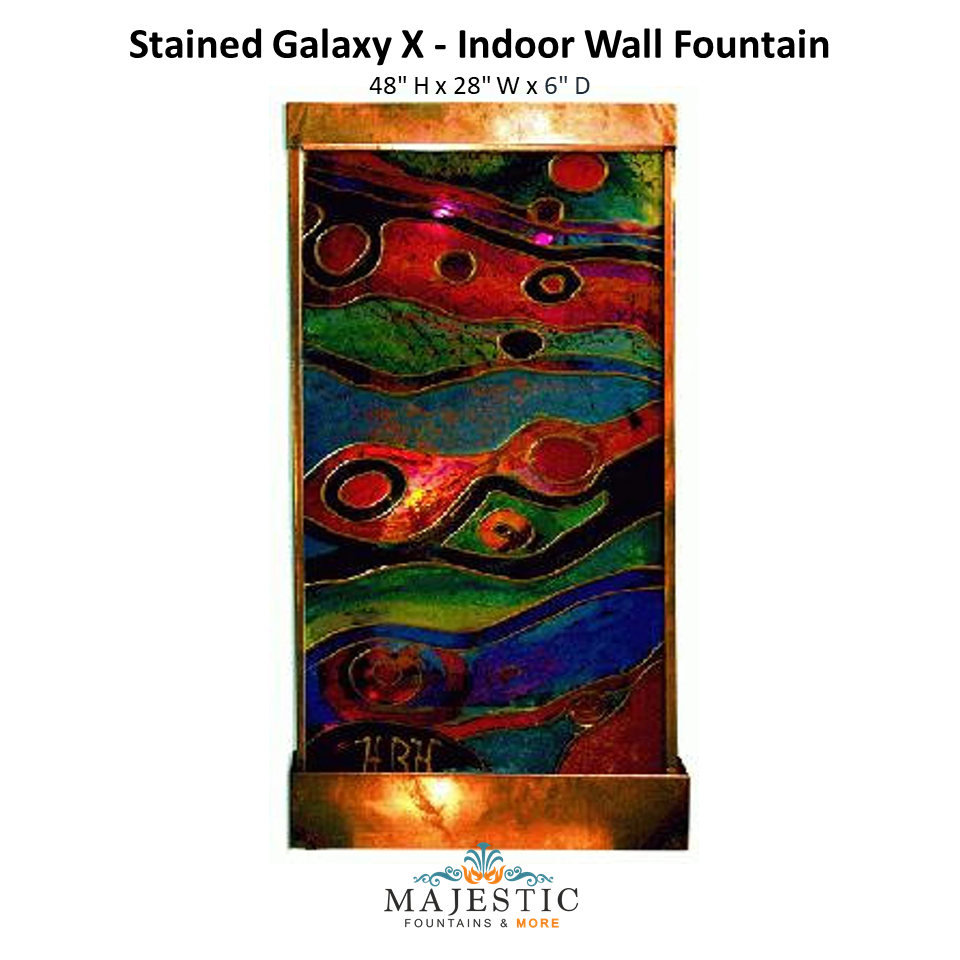 Harvey Gallery Stained Galaxy X - Indoor Wall Fountain - Majestic Fountains
