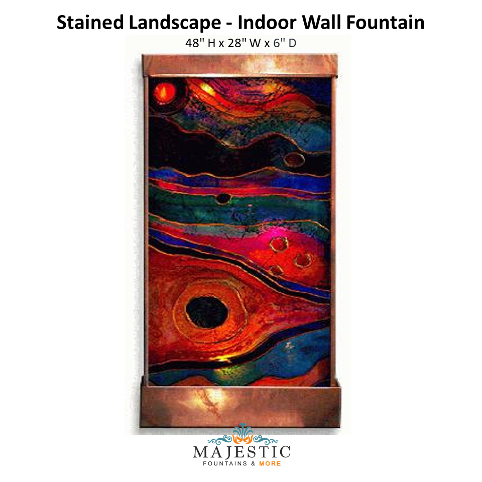 Harvey Gallery Stained Landscape - Indoor Wall Fountain - Majestic Fountains