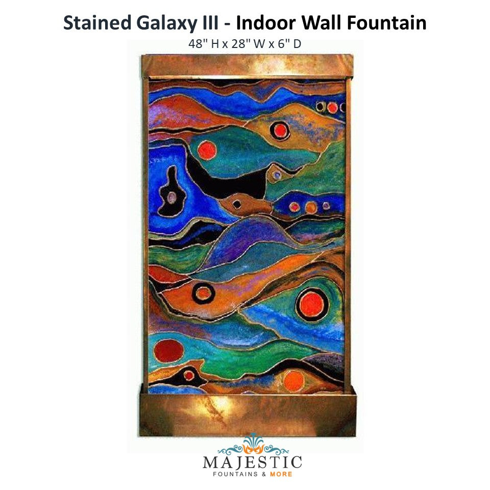 Harvey Gallery Stained Galaxy III - Indoor Wall Fountain - Majestic Fountains