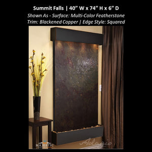 Adagio Summit Falls 74"H x 40"W - Indoor Wall Fountain - Majestic Fountains