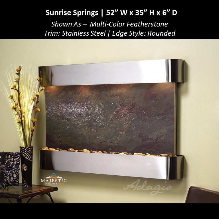Adagio Sunrise Springs 35"H x 52"W - Indoor Wall Fountain - Majestic Fountains
