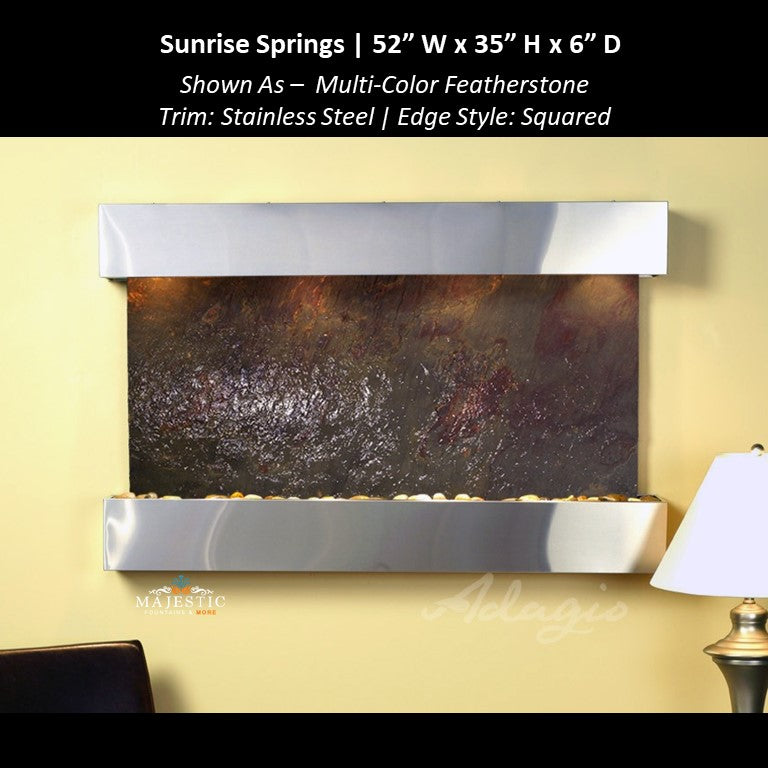 Adagio Sunrise Springs 35"H x 52"W - Indoor Wall Fountain - Majestic Fountains