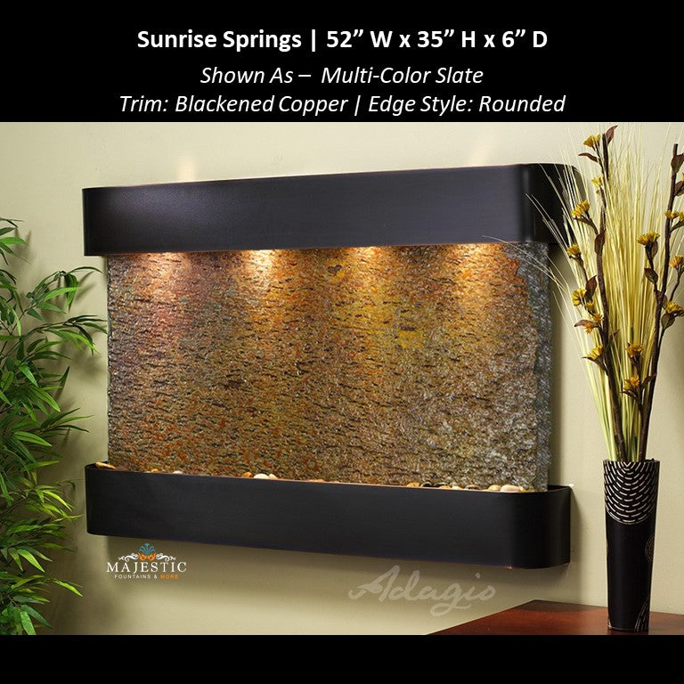Adagio Sunrise Springs 35"H x 52"W - Indoor Wall Fountain - Majestic Fountains
