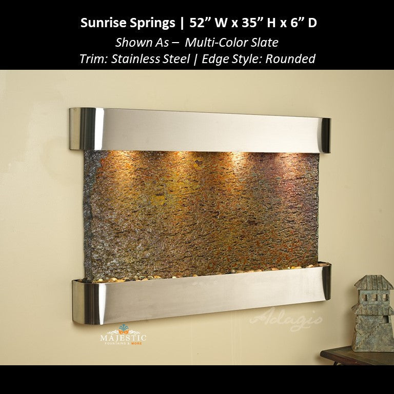 Adagio Sunrise Springs 35"H x 52"W - Indoor Wall Fountain - Majestic Fountains