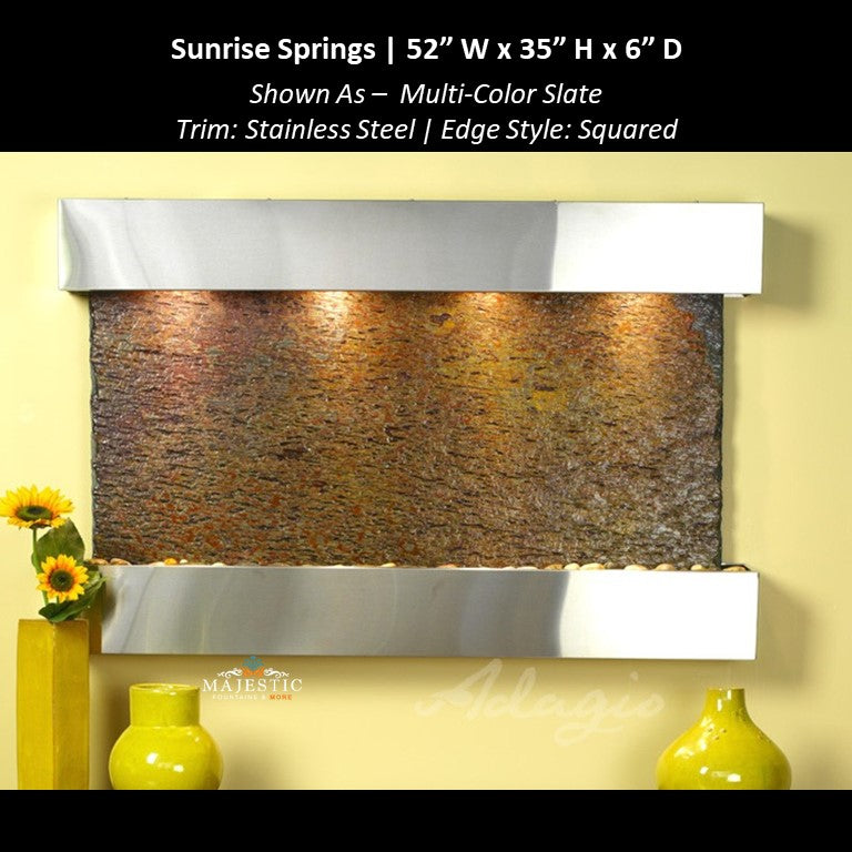 Adagio Sunrise Springs 35"H x 52"W - Indoor Wall Fountain - Majestic Fountains