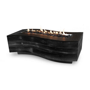 TOP Fires Big Sur Fire Pit in Wood Grain Concrete by The Outdoor Plus - Majestic Fountains