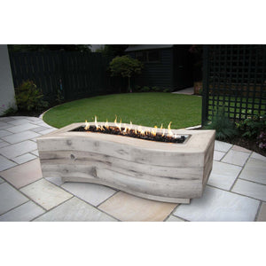 TOP Fires Big Sur Fire Pit in Wood Grain Concrete by The Outdoor Plus - Majestic Fountains