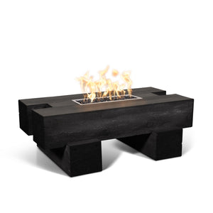 Palo Fire Pit in Woodgrain Concrete Fire Pit by The Outdoor Plus - Majestic Fountains