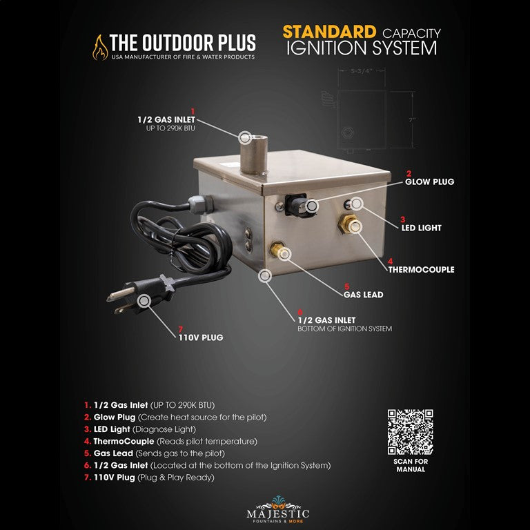 Standard Capacity – Plug & Play Smart Weather Electronic Ignition System By The Outdoor Plus - Majestic Fountains