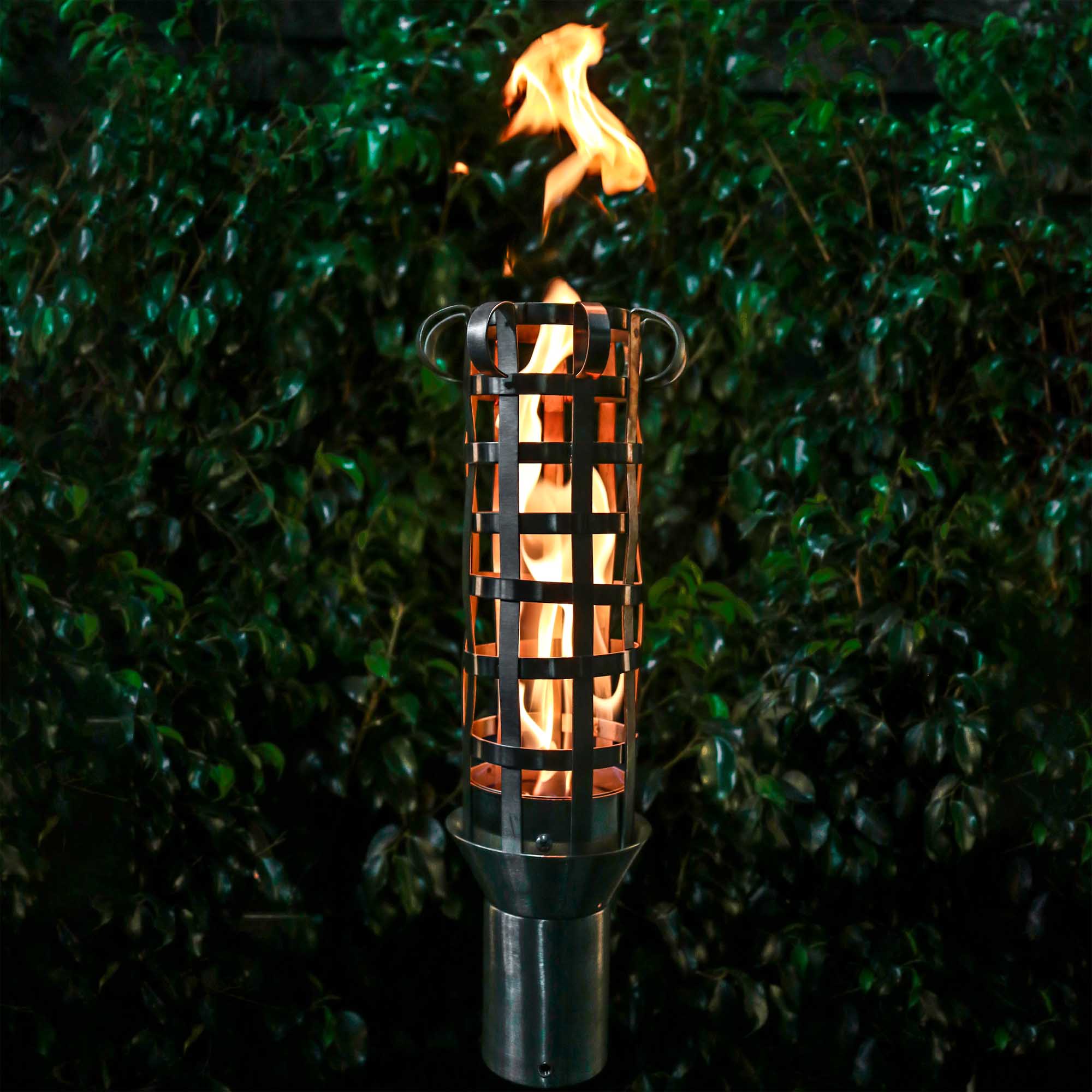 TOP FIRES BOX WEAVE Fire Torch 14" in Stainless Steel - Majestic Fountains
