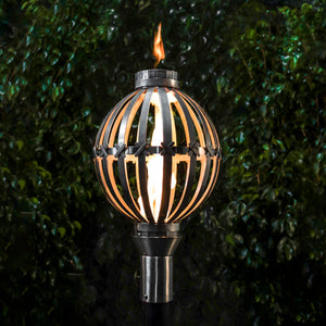 TOP FIRES GLOBE Fire Torch 14" in Stainless Steel - Majestic Fountains