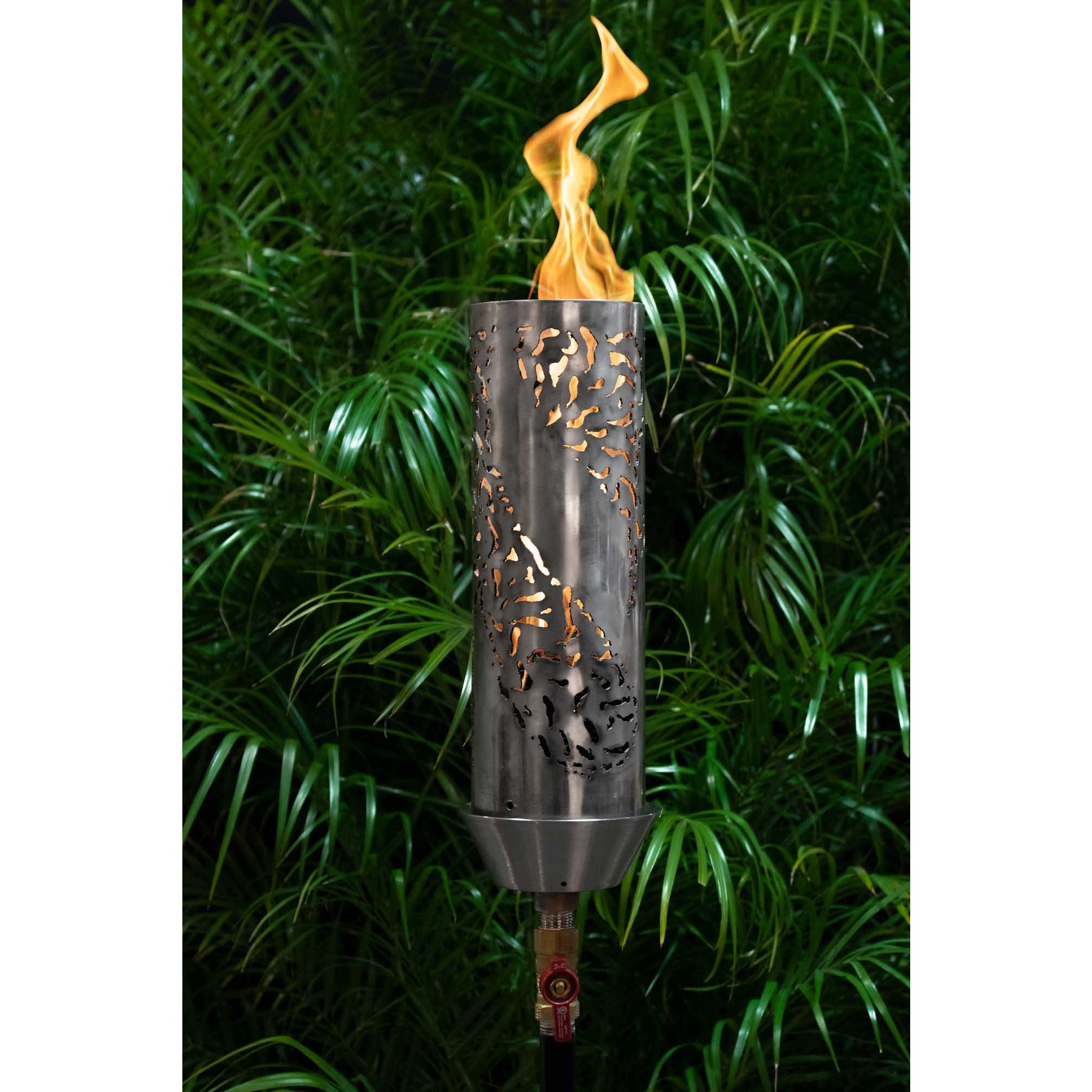 TOP FIRES TIKI Fire Torch 14" in Stainless Steel - Majestic Fountains